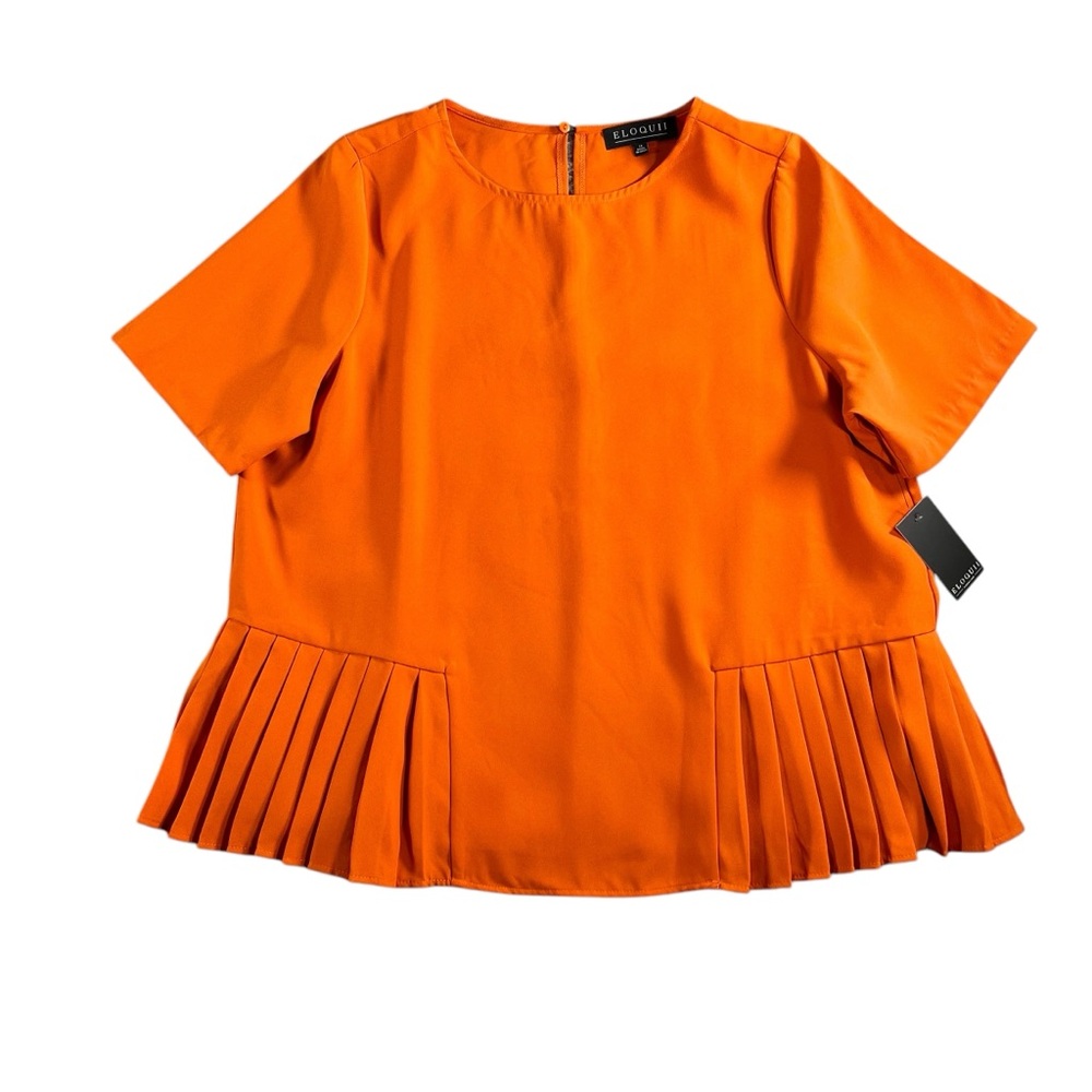 Eloquii NWT Women’s Orange Short Sleeve‎ Blouse Top Size 14